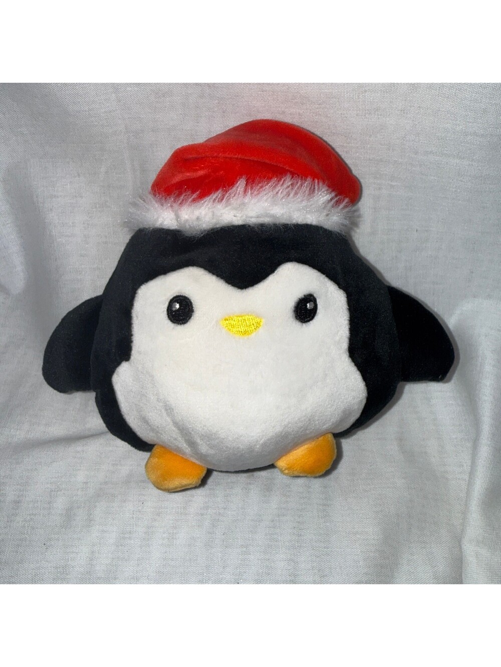 Penguin Plush Santa Hat 6" Christmas Holiday Stuffed Toy